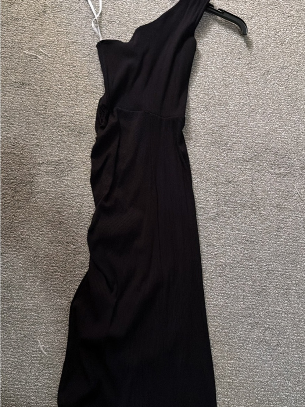 Lulu's One-Shoulder Black Ruched Maxi Dress - Picture 3 of 3